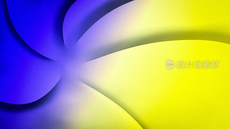 明亮，蓝色和黄色，抽象梯度背景与波浪或沙丘的效果。颗粒墙纸UHD 8k 4K